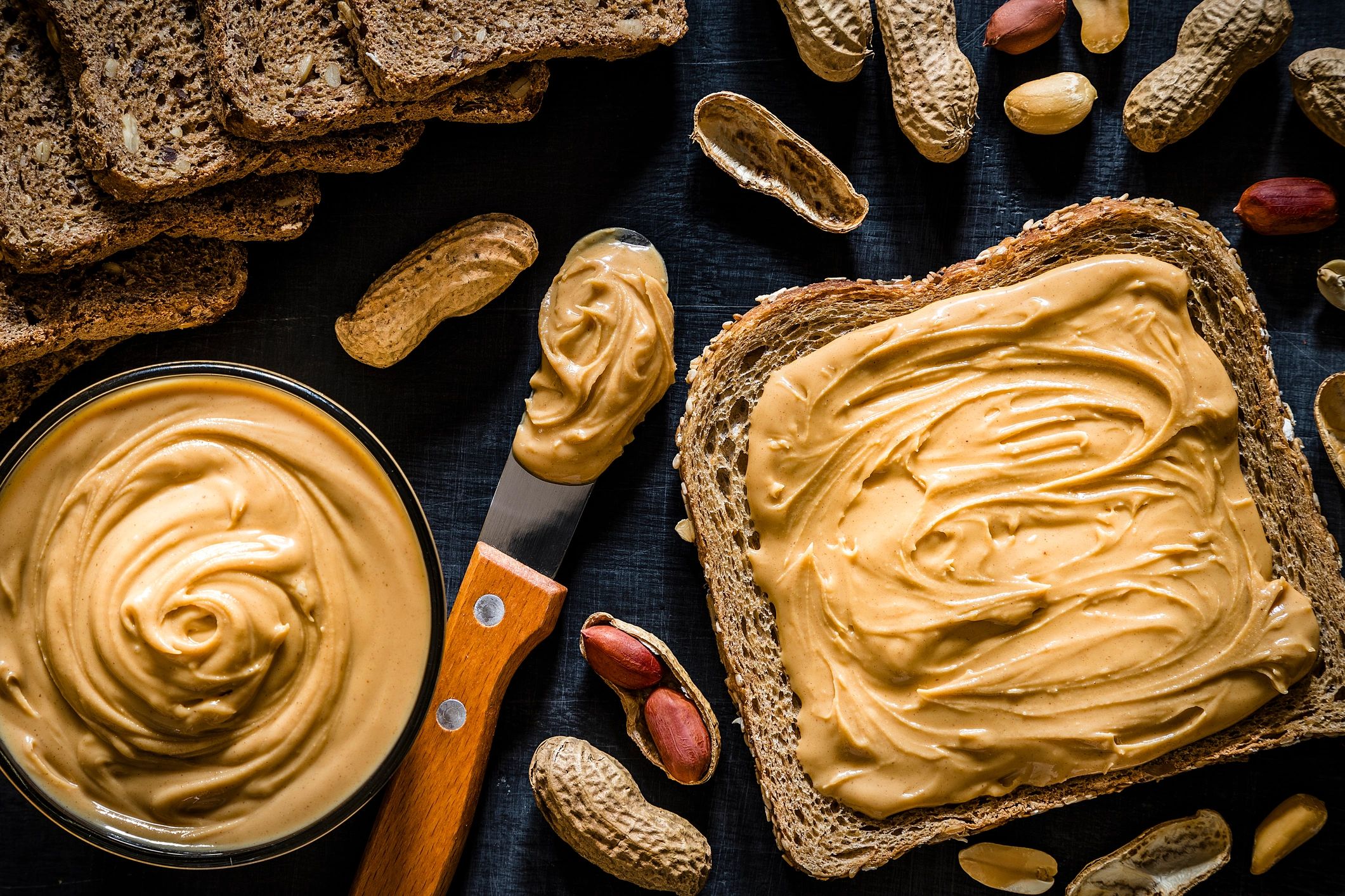 Peanut butter on toast representing convenient calorie and protein support