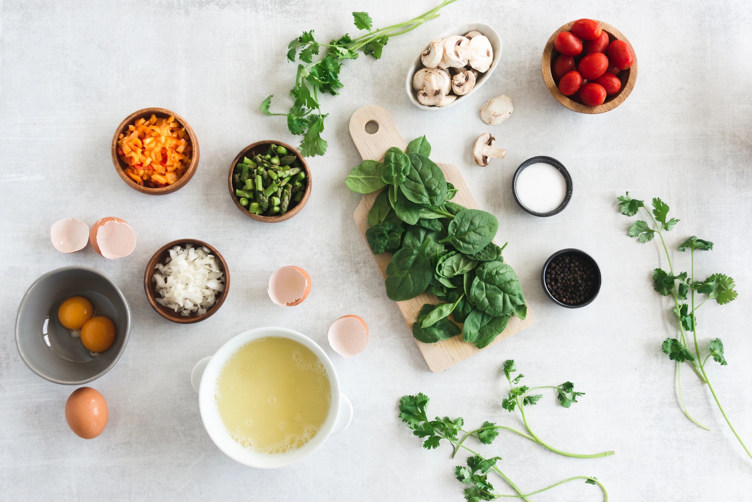 Fresh ingredients for a simple high-protein meal prep